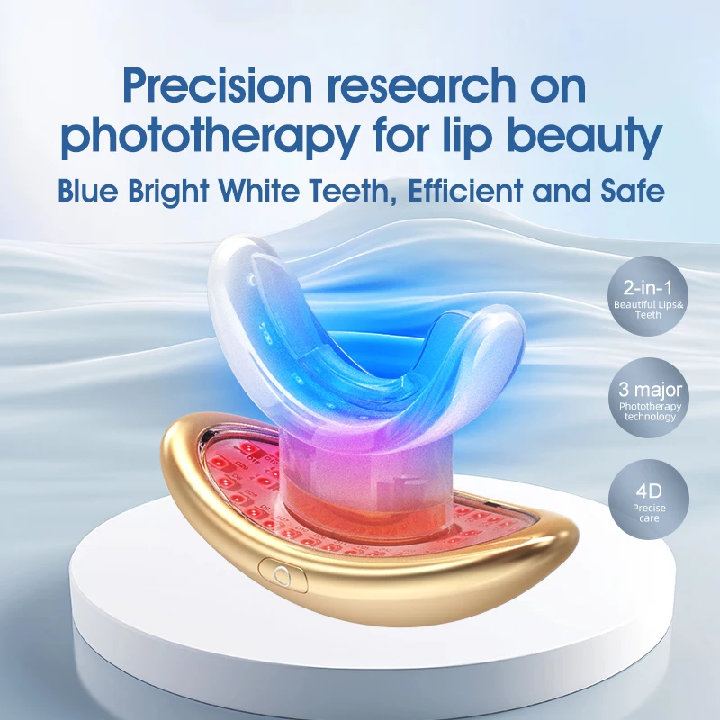 Shenzhen Factory Mini Lip Mask Lips Care Blue Red infrared Light Therapy Anti Wrinkles Electric Lip Plumper Device