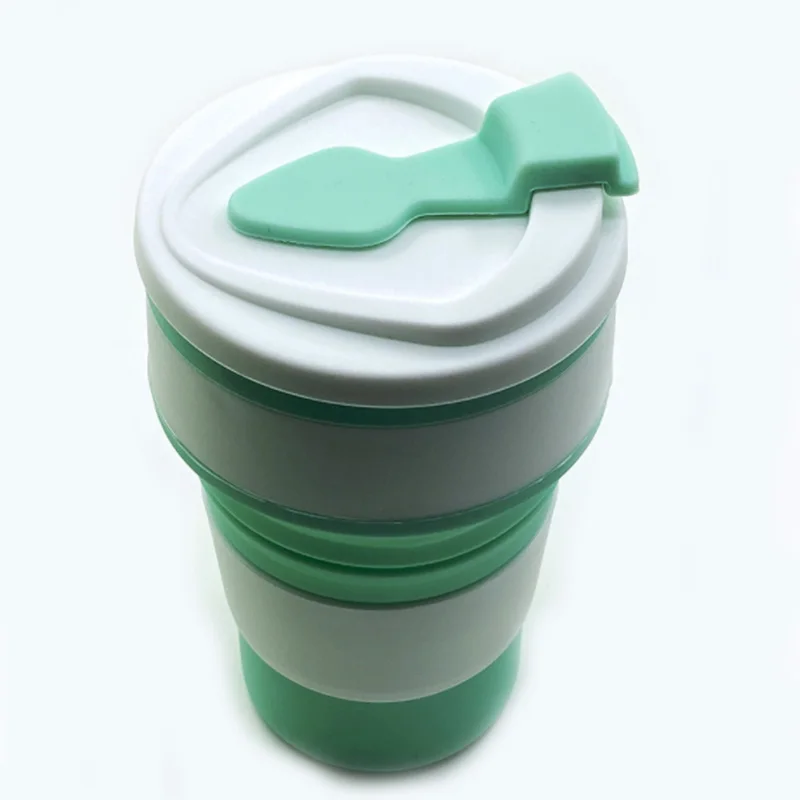 Foldable Tea Cup Mug Eco Friendly Cafe Tool Reusable Portable Fit Travel Office 350ML Food Grade Silicone Collapsible Coffee Cup