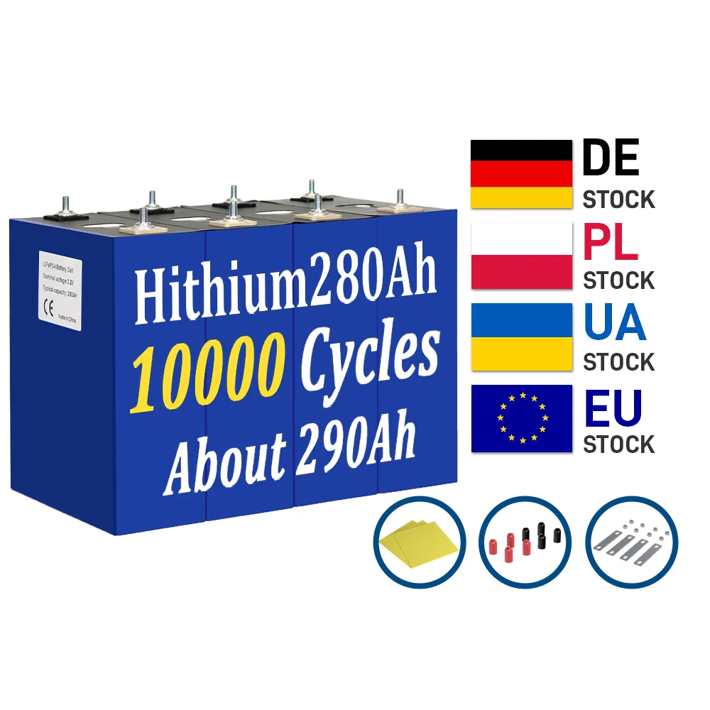 PL / DE /Eu Stock 10000 глубокий цикл Lifepo4 батарея 280Ah литий-ионный аккумулятор 302Ah 304Ah 340Ah Lipofe4 3 2 v призматические элементы