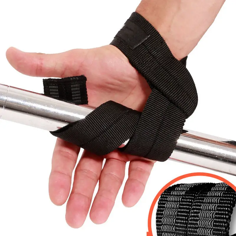 Custom Logo Cotton Power With Silicone Gym Deadlifting Wrist Straps Padded Hand Grips Straps Weight lifting Wrist Strap