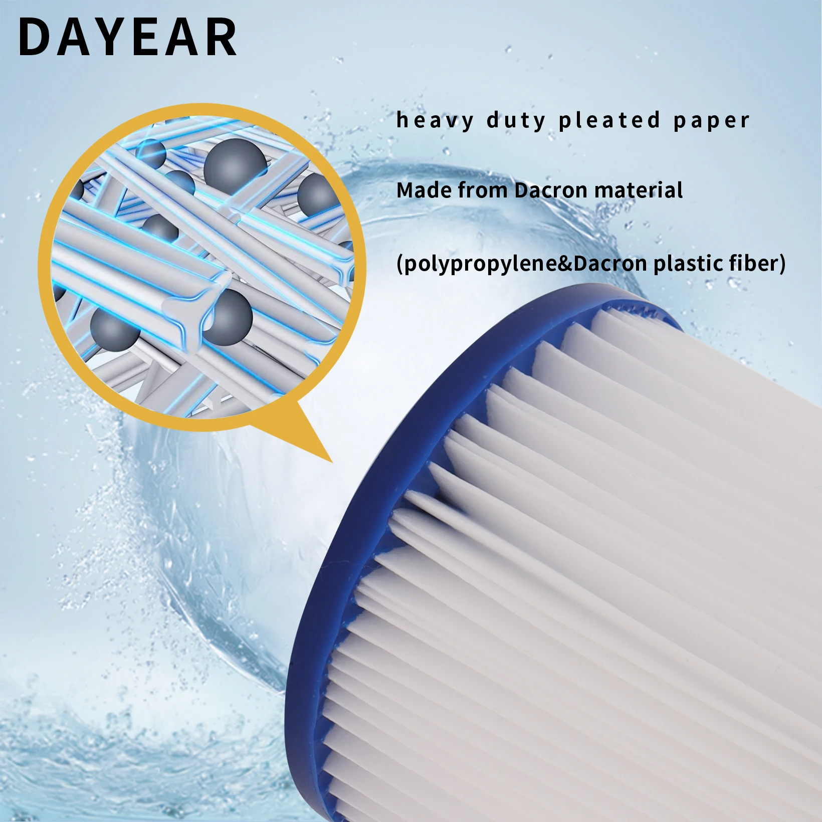 Powerful Filtration Performance  Water filter Cartridge and Carbon Block Replacement for  BESTWAY Type I Pool Filters