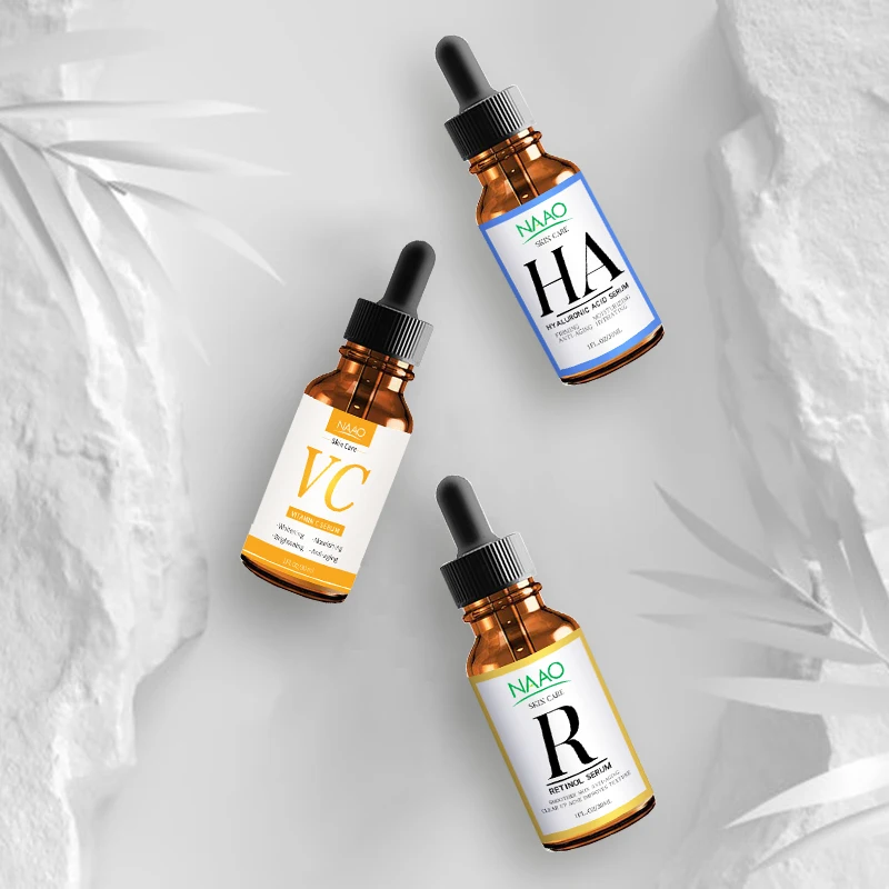 ОЕМ отбеливающий увлажняющий антивозрастной сывороточный набор витамина С ретинол гиалуроновой кислоты