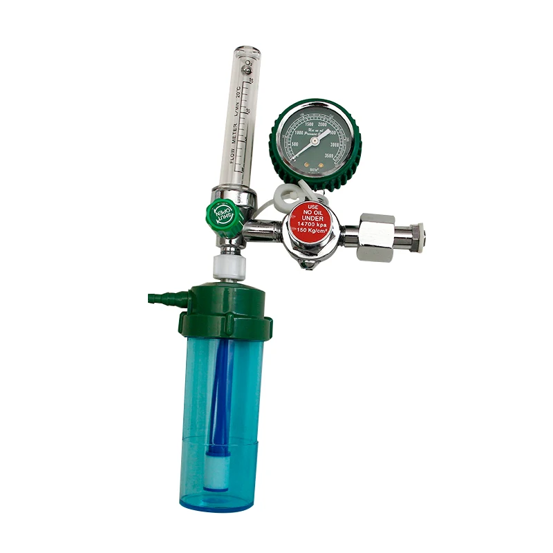 High Quality Portable Oxygen Regulator with Pressure Gauge and Humidifier for Hospital Use Good for Stretcher