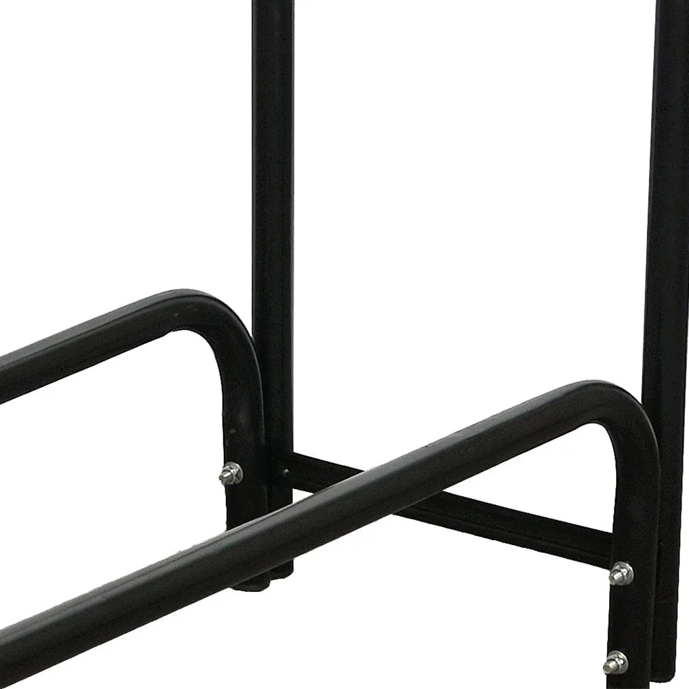 Firewood Log Rack, 4-Foot Heavy Duty Outdoor / Indoor Fireside Wood Stacking Storage Holder for Fireplace Stove Metal Black