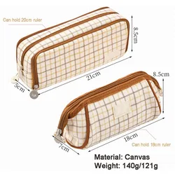 Big Capacity Pencil Pen Case Kawaii Stationery Zippee High Quality Japanese Style Soft Leather Pencil Case