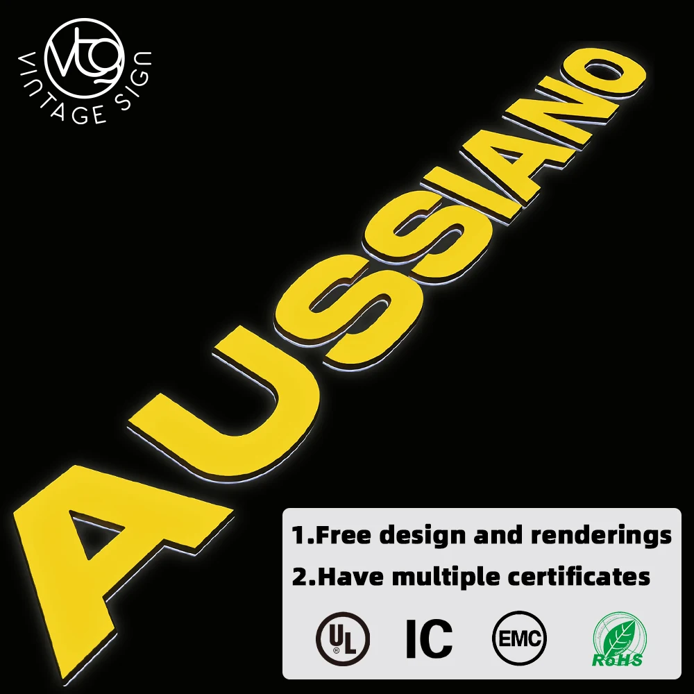 Shop Wall Signage  outdoor LOGO Waterproof acrylic Custom Backlit Sign Front 3d Letter Logo Channel With High