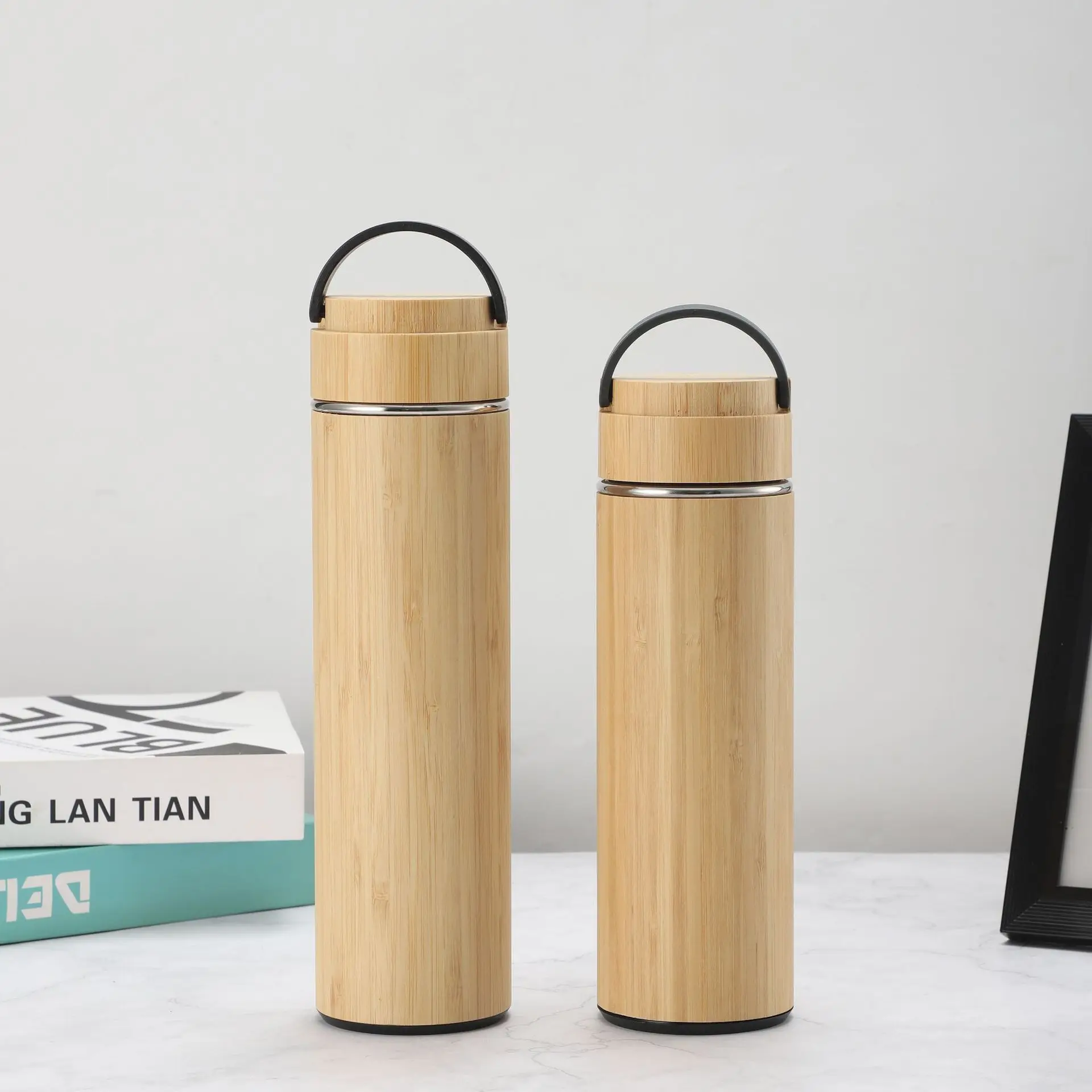Bamboo Vacuum Cup Wholesale Hot Cold Stainless Steel Eco Friendly Bamboo CLASSIC Bamboo Bottle Vacuum Flasks & Thermoses Normal