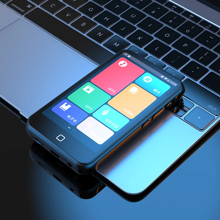 Portable Ruizu Android H2 Smart Mp3 Touch Screen Bt Wireless Earphones Multi-language Movie MP4 MP3 Player