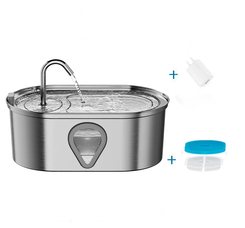 Stainless Steel Cat Water Fountain with Auto-Circulation: The Premium Pet Water Feeder with Visible Water Level Window for Pets