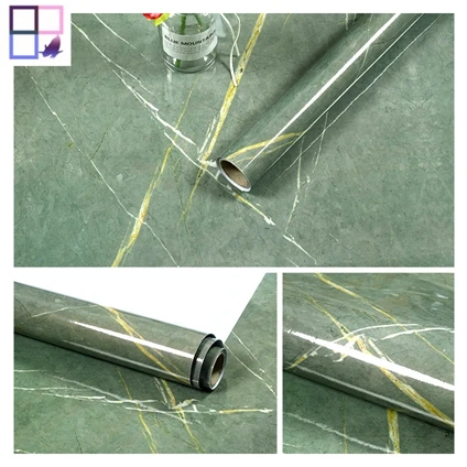 Modern removable wall sticker peel and stick panel tiles waterproof marble stone film foil for bathroom
