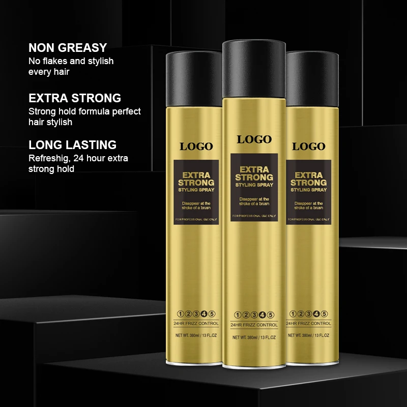 High Demand strong Hold Hair Spray Salon Styling Mens shine Fast-Drying Hair Spray