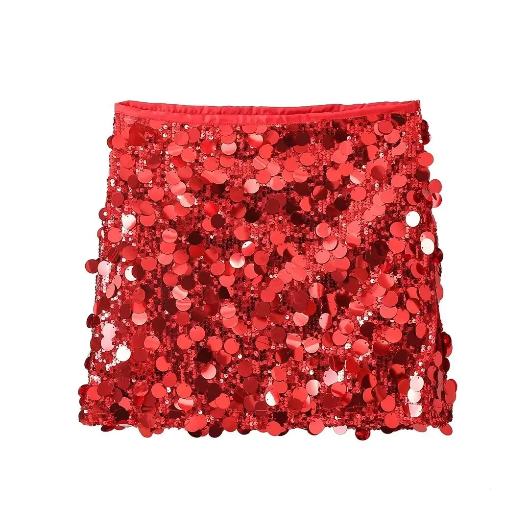 Sexy High Waist Sequined Mini Skirt for Women