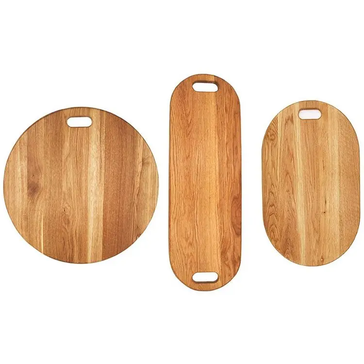 Large customizable rectangular kitchen table top cutting service cheese meat biscuits oak wood cutting board