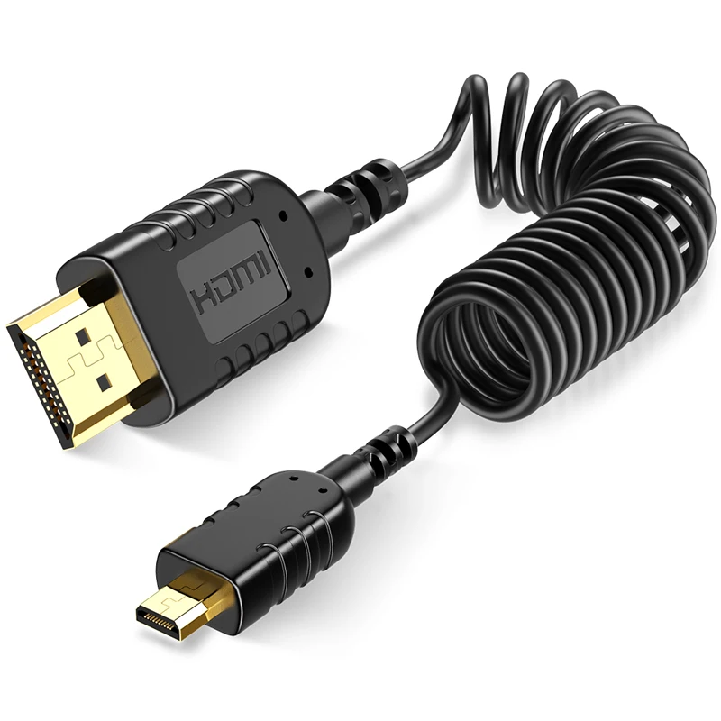 Веб-камера hdmi 4k 60 Гц Micro hdmi-hdmi кабель с спиральной спиралью для камеры Go Pro Hero7 цифровой видеопланшет