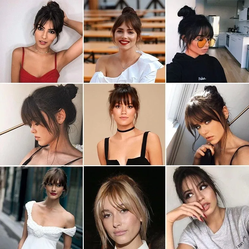100% Real Human Bang Hair Piece Clip In Hair Extension Bang Women Natural Air Bangs Thick Clip