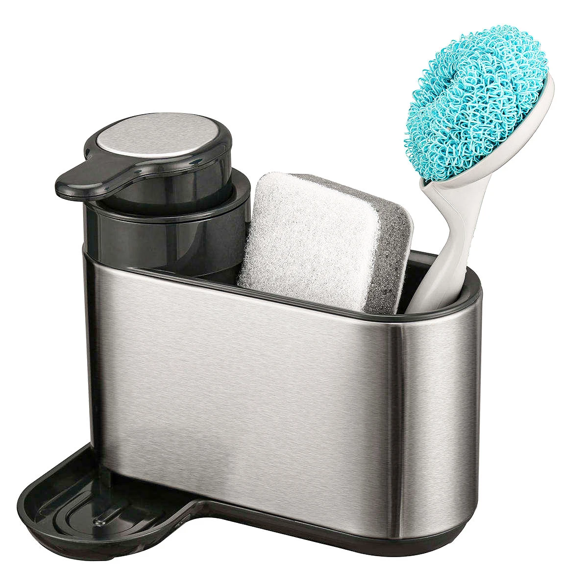 Stainless steel SS kitchen sink ware drainer rack organizer tidy caddy with sponge holder sink organizer