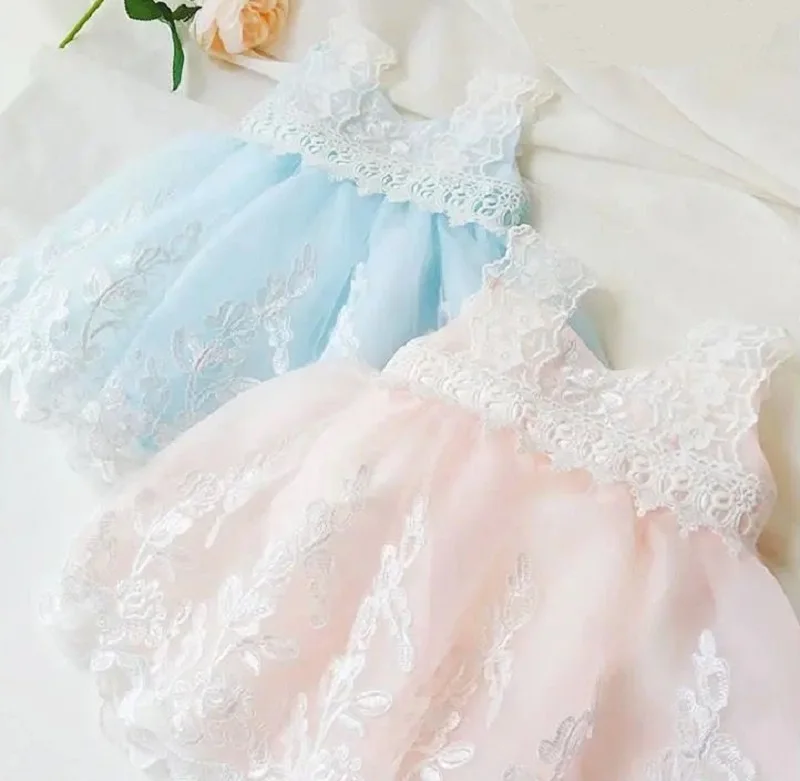 
Newborn Baby Girl Princess Lace Tutu Dress Sleeveless Infant Toddler Girl Tulle Vestido Spanish Party Wedding Pageant Birthday B 