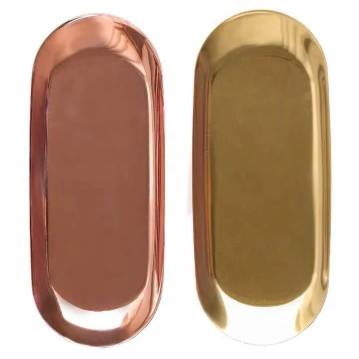 beautiful rose gold oval Shape Tray rolling trays jewelry try display tray