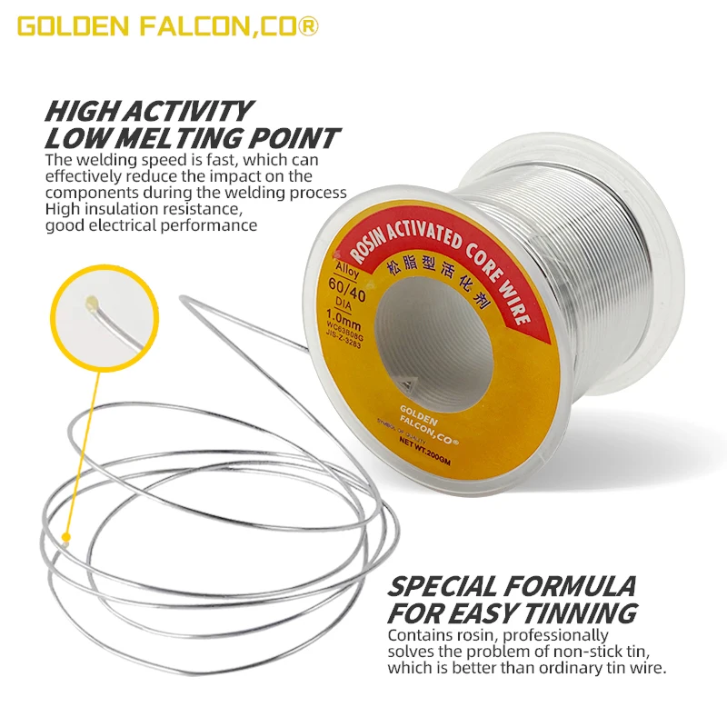 Жестяная паяльная проволока с активированным сердечником 63/37 1 0 мм жестяная 200
