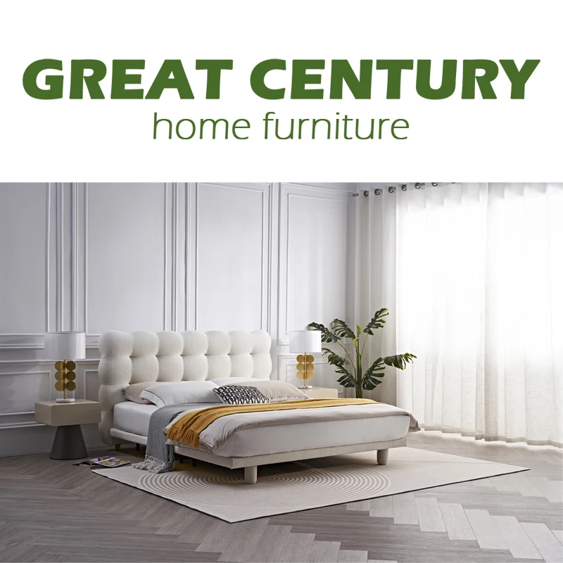 GC Frame King Size Luxury With Soft Bed Headboard Platform Single Double Size Twin Full Queen Up-holstered Soft Bed