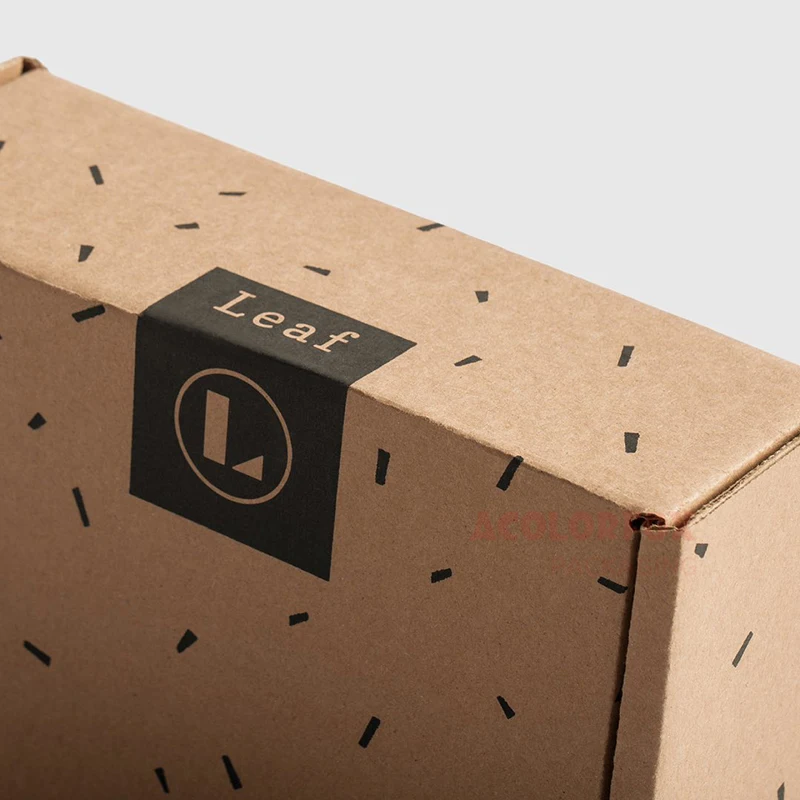 Custom Black Pattern Printed Kraft Paper Mailer Box For Consumer Electronics Packaging Shipping