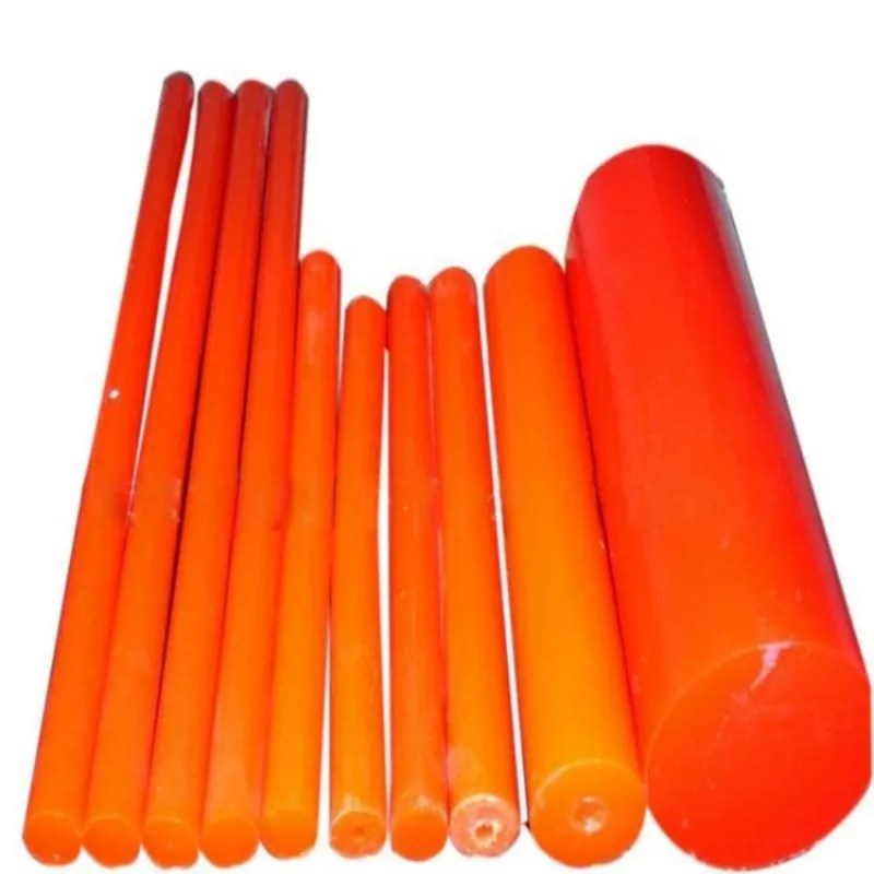 Custom wear resistant polyurethane solid glue stick rods,Yellow/black 90A shore polyurethane PU bar/rod