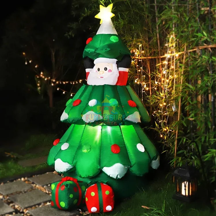 Large lighted outdoor blow up advertising holiday decor for yard 10ft inflatable christmas tree