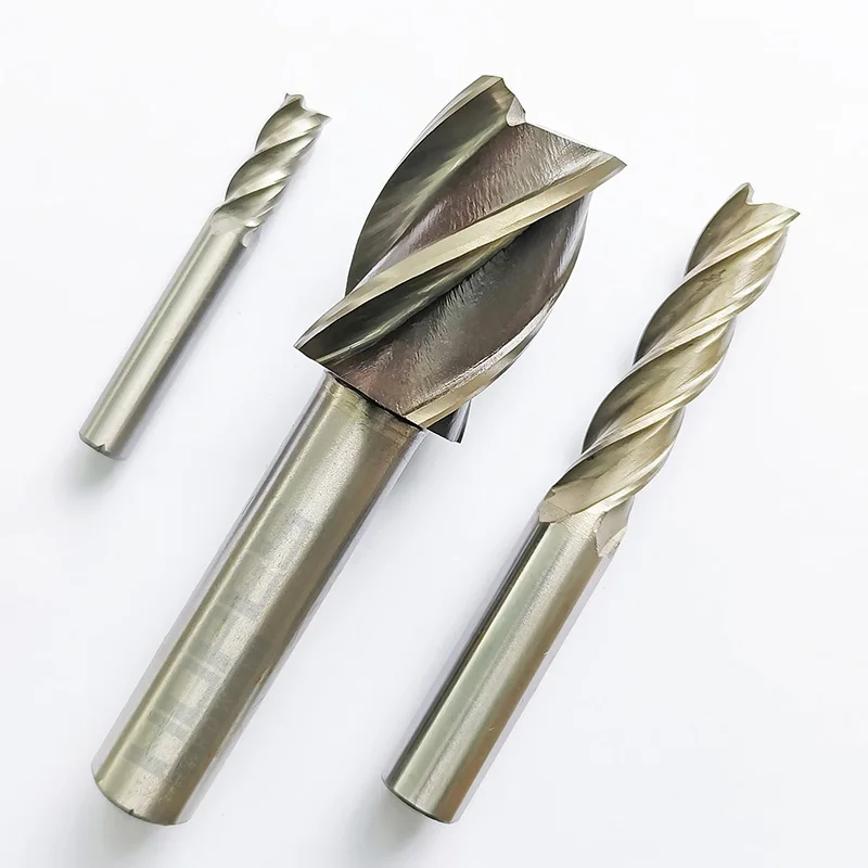 HSS-Al Spiral flutes 4T end milling cutter diameter 1.5-20mm with extra length CNC machining cutting tools
