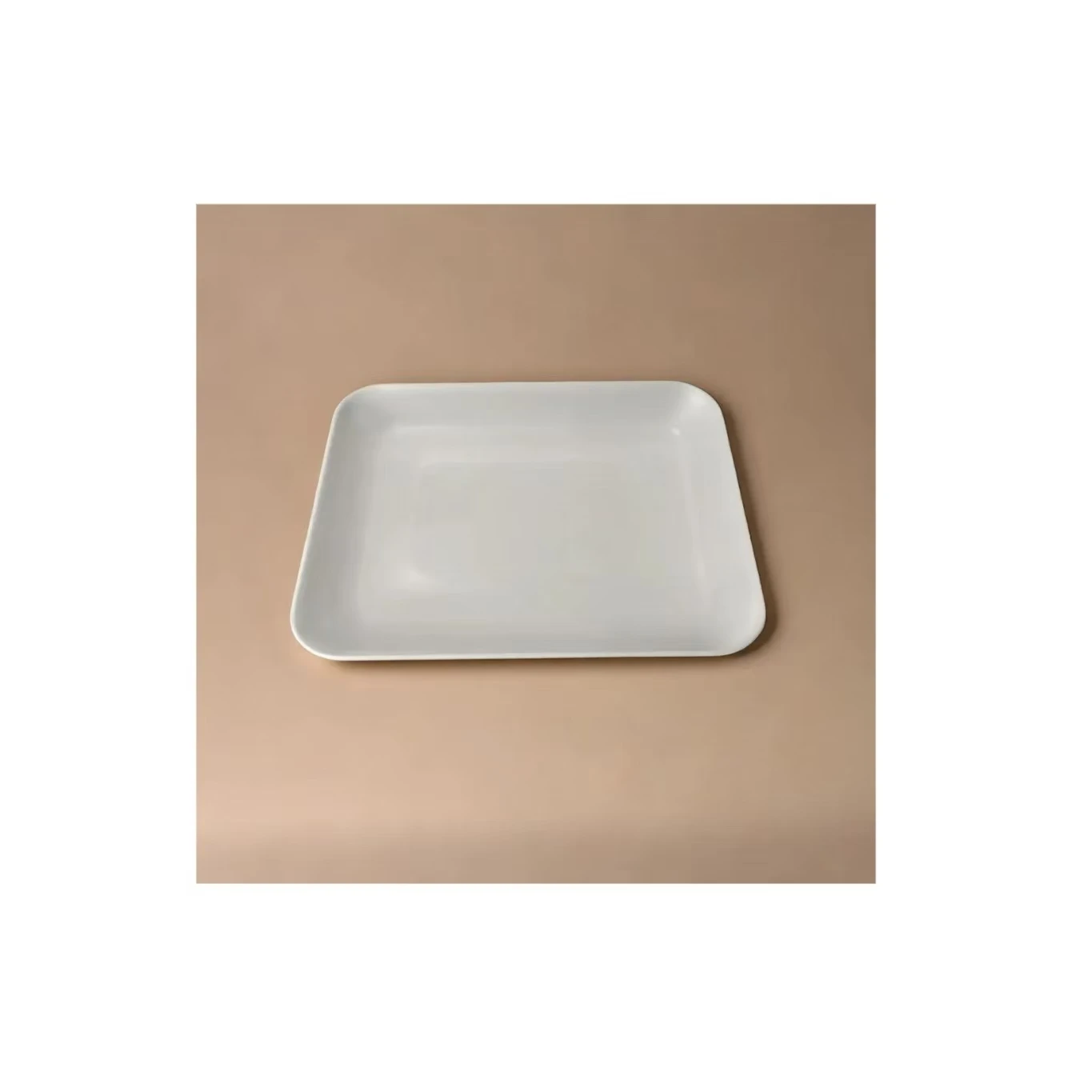 Custom brand logo Wholesale Restaurant Disposable Dining Plate Dishes White Matte Square PLA Lightweight High strength Plates