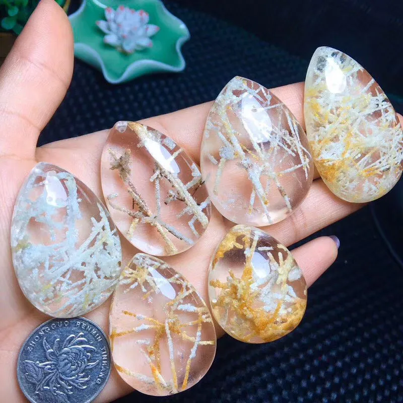 Wholesale Natural Crystal Healing Stone Snowflakes Ghost Crystal Pendant