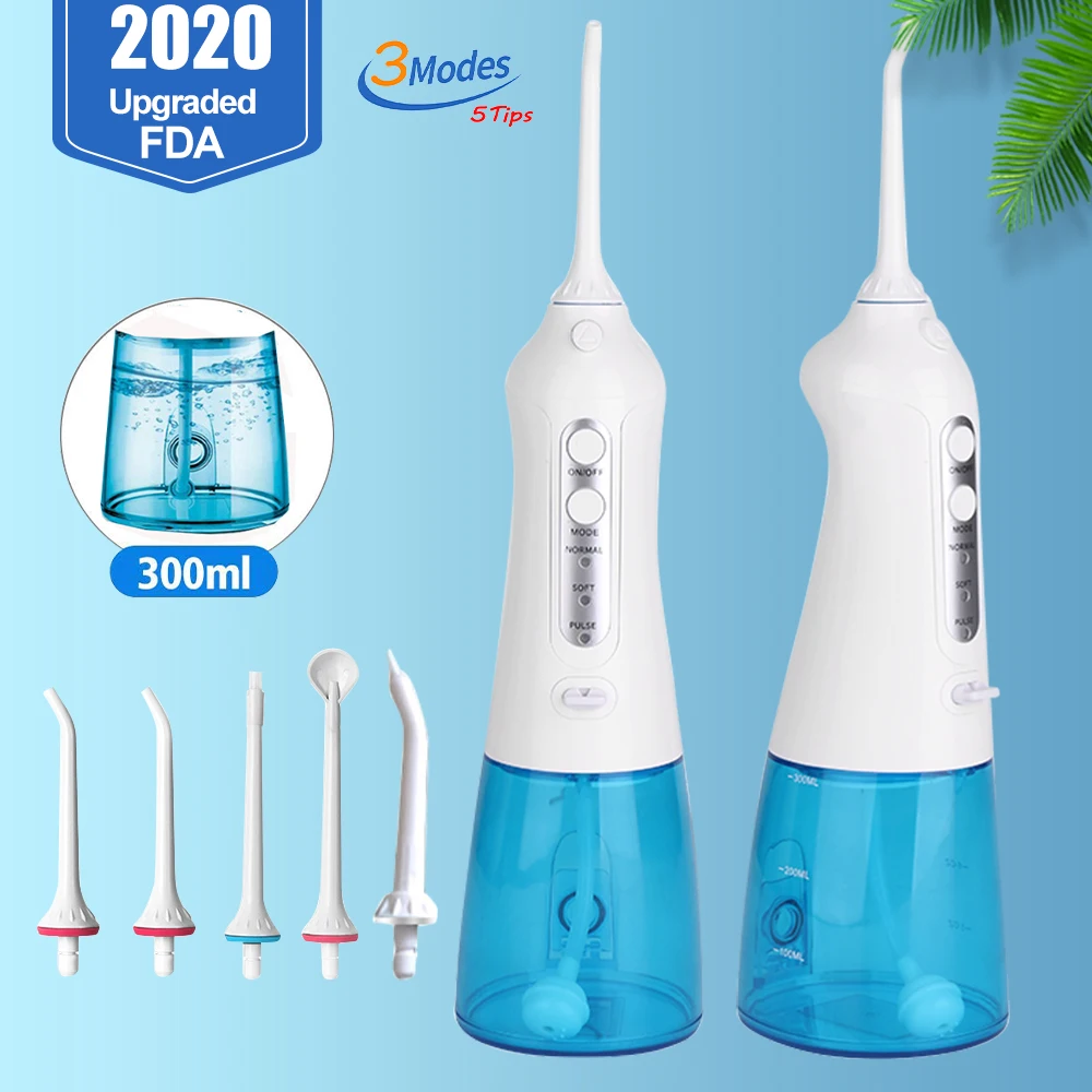 Colors Customized Waterproof Dental Flosser with 6 Interchangeable Jet Tips Detachable Water Tank for Home Travel Oral Irrigator