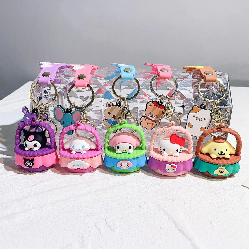 YWMX Keychain Cartoon Dog Creative Car Keychain Schoolbag  Pendant  Children Small Lovely Gift Wholesale