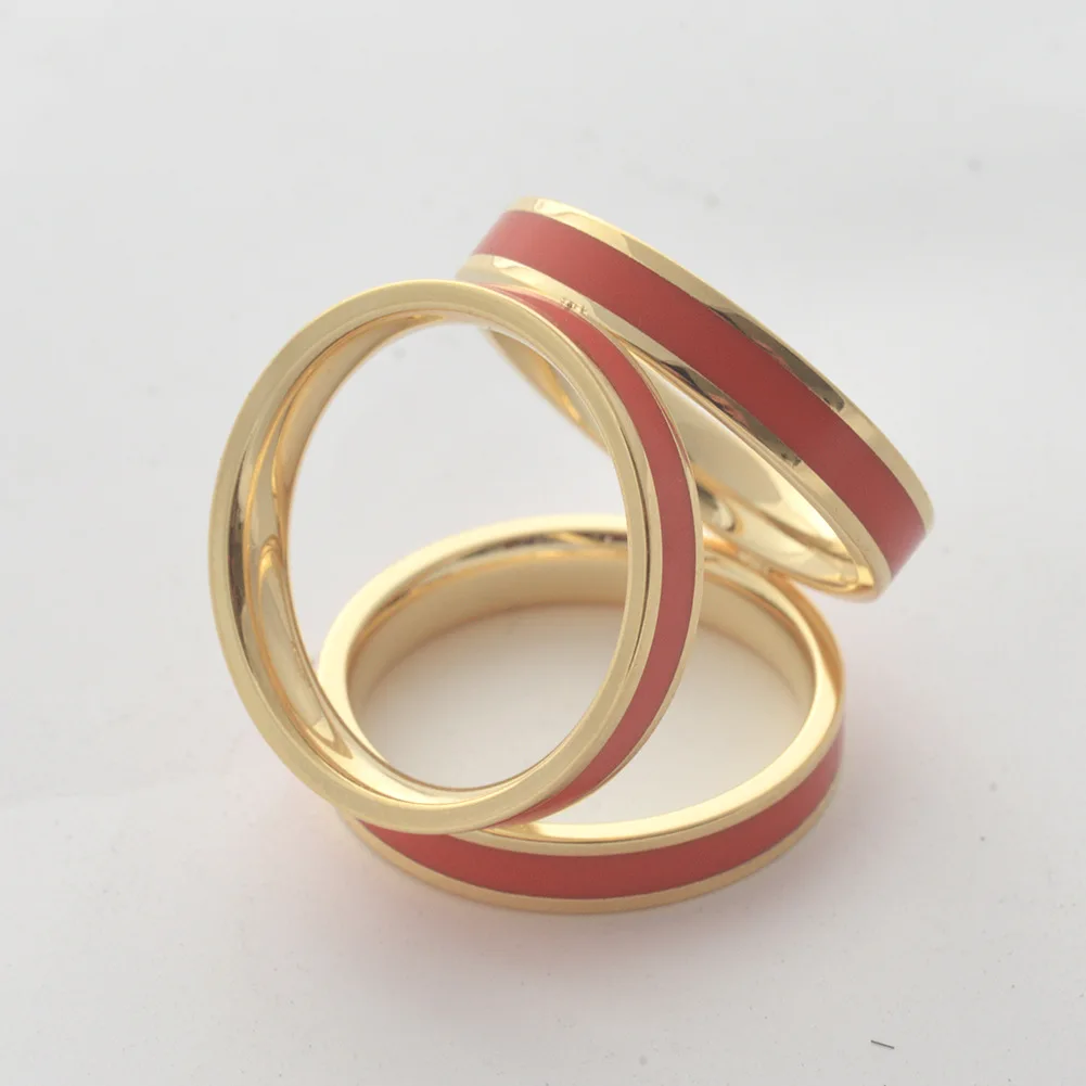 Metal High Quality Jewelry Fashion Three Rings Tricyclic Enamelled Stainless Steel Silk Scarf Buckle Rings For Scarf Women