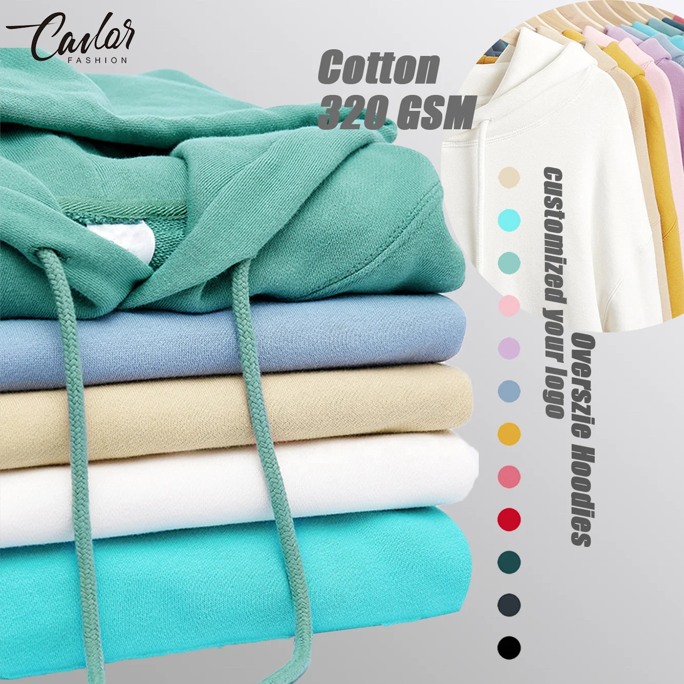 L18 OEM custom logo manufacturers streetwear hoodies unisex men outfits 100% cotton hoodie sweaters 320g blank hoodie unisex