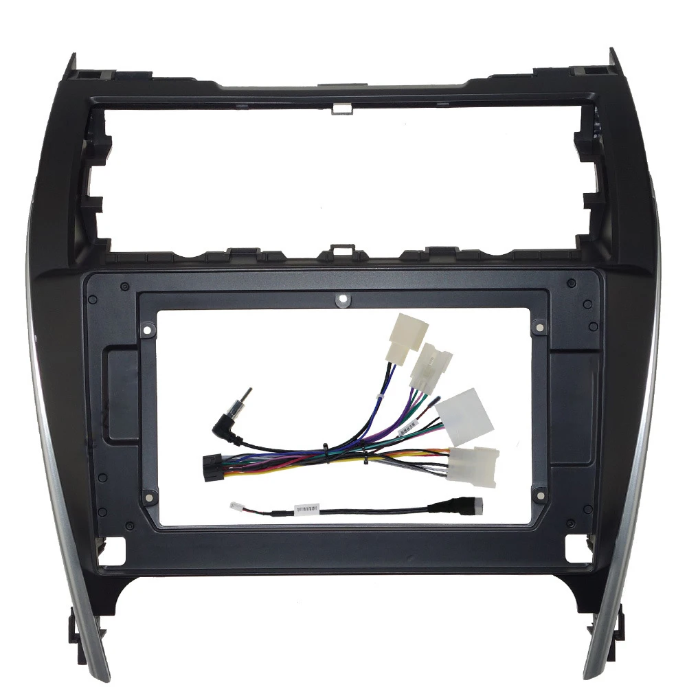 Car DVD Frame Audio Fitting Adaptor Dash Trim Kits Facia Panel 10.1inch For Toyota Camry 2012-2014 USA version Radio Player