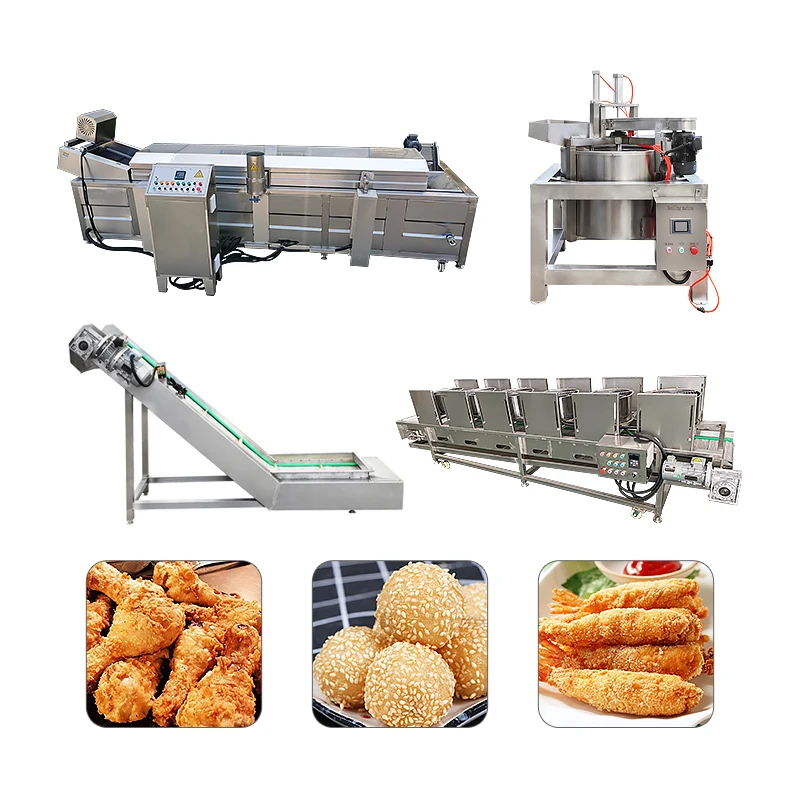 Industrie Nugget Fisch Brat Linie Huhn Erdnuss Friteuse Machine Kontinuierliche Friteuse Machine