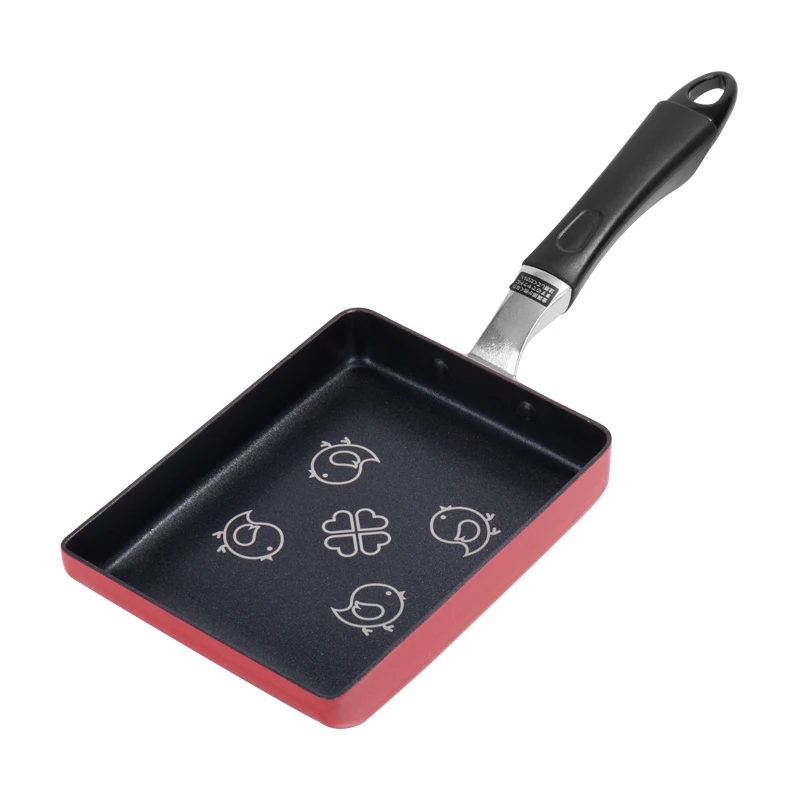 2019 New Japanese aluminum egg roll mini non stick pan omelette pan rectangle pan for cooking