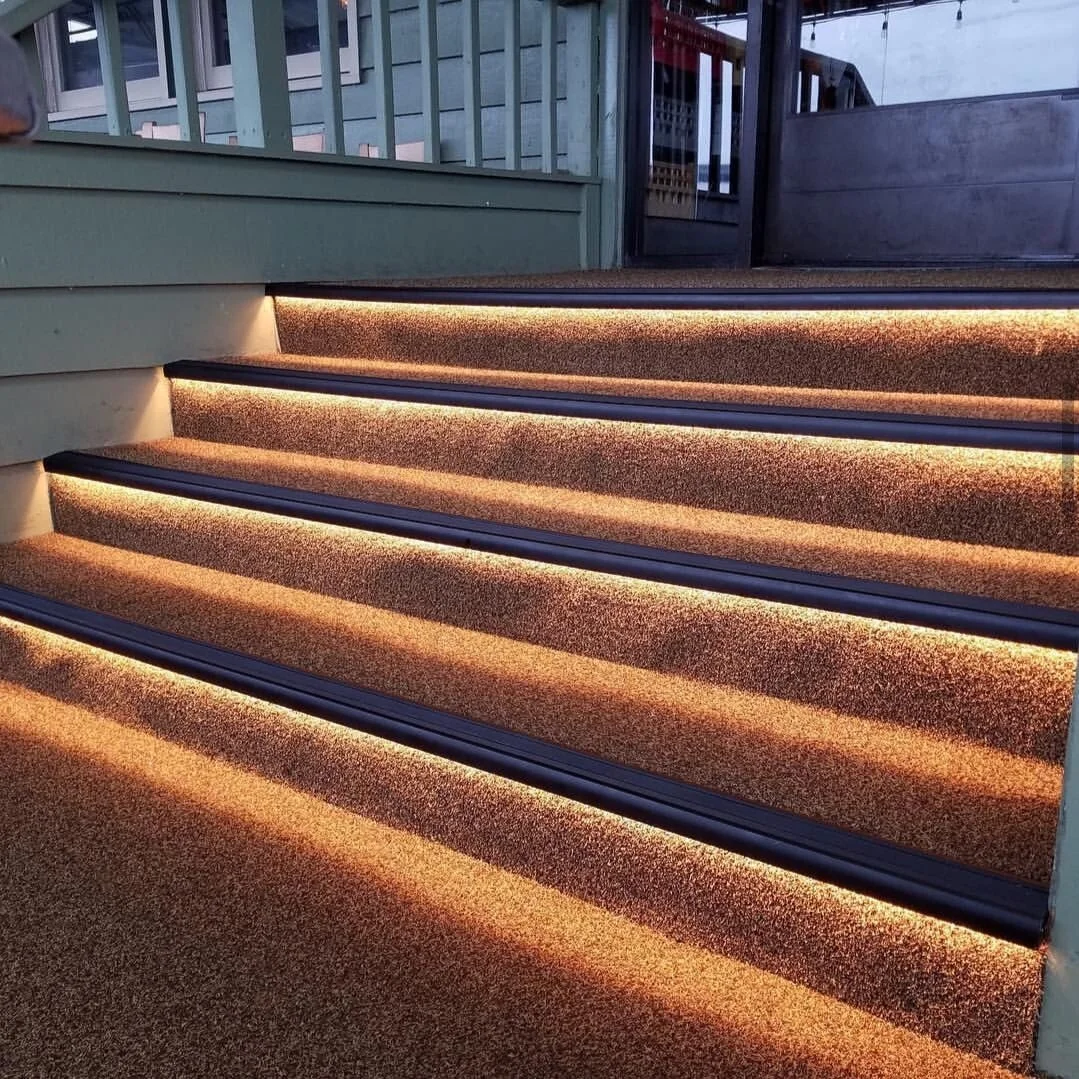 F Shape Aluminum LED Profile for Stairs/ Black Anodized Aluminum Stair Profile/65MM Width Super Good quality Stair Profiles