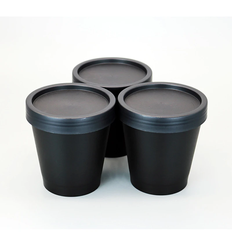 Factory colored black soap scrub 50g 100g 200g black jar 4oz plastic body butter containers with lid spatula