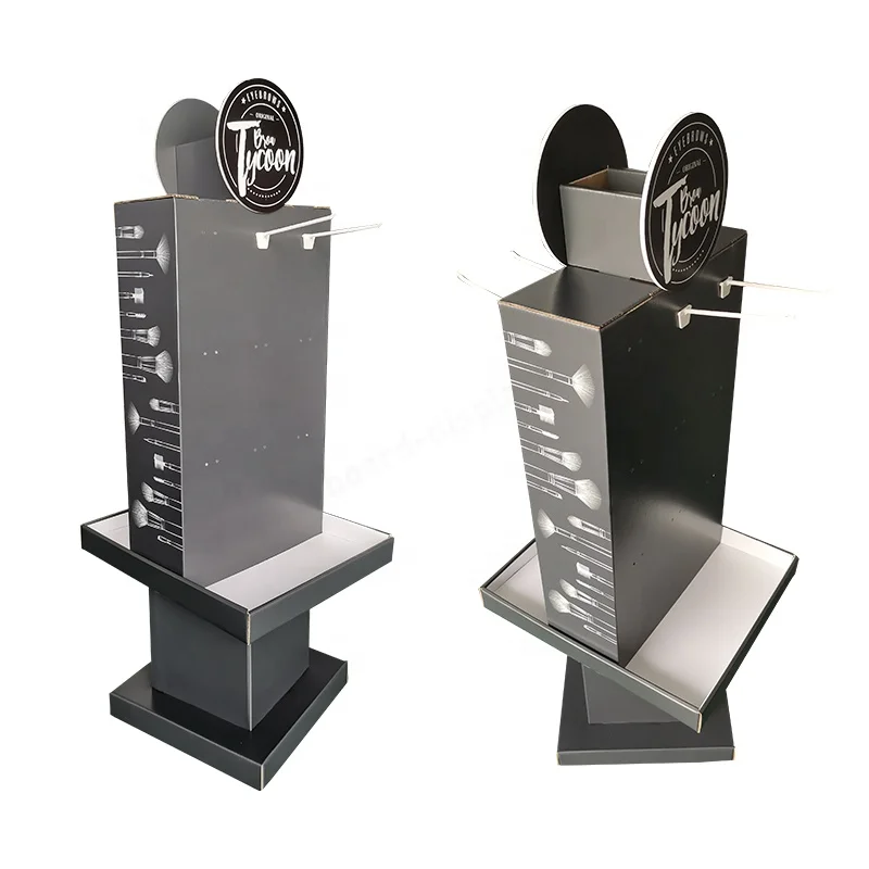 Настраиваемый логотип печать картонный крюк напольный дисплей вращающийся бумажный с крючками