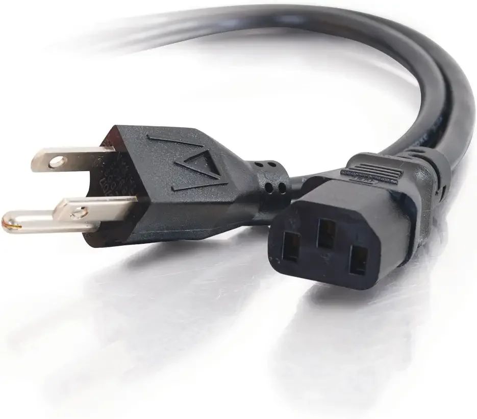 Компьютерный шнур питания NEMA 5-15P к C13 10A 125 в 18awg, Черный Сменный шнур питания переменного тока для принтера, кабель питания для ПК