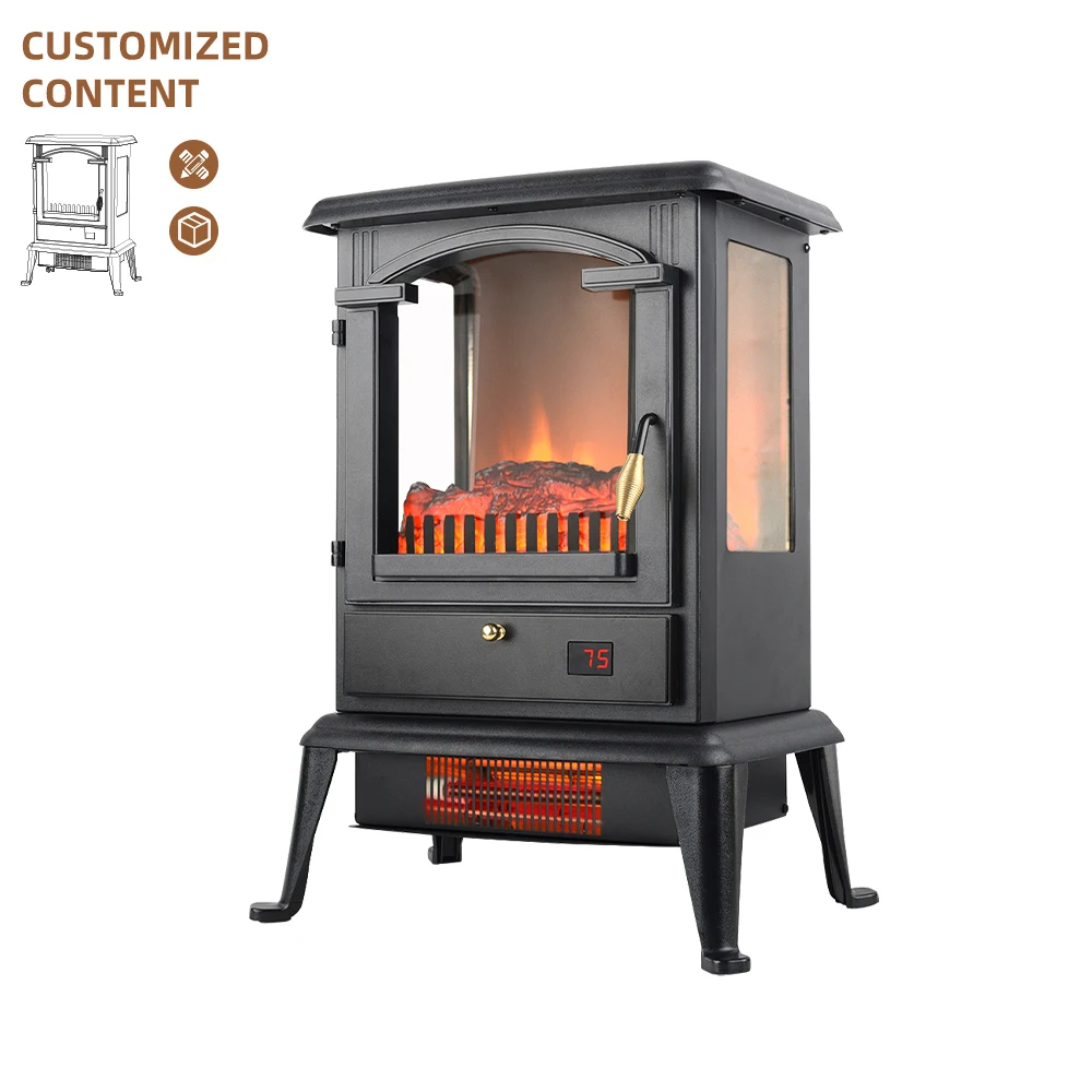 cTUVus Flame View Infrared Indoor Space Bedroom Heater Room Freestanding Electric Stove Fireplace Fire Place with Remote Control