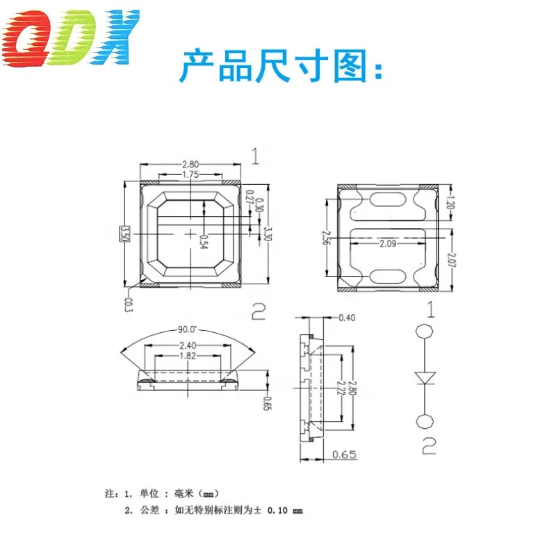 2835 SMD светодиод черно-красный/желтый/синий/зеленый/белый розовый или оранжевый цвет на выбор; 0 1 W 1000
