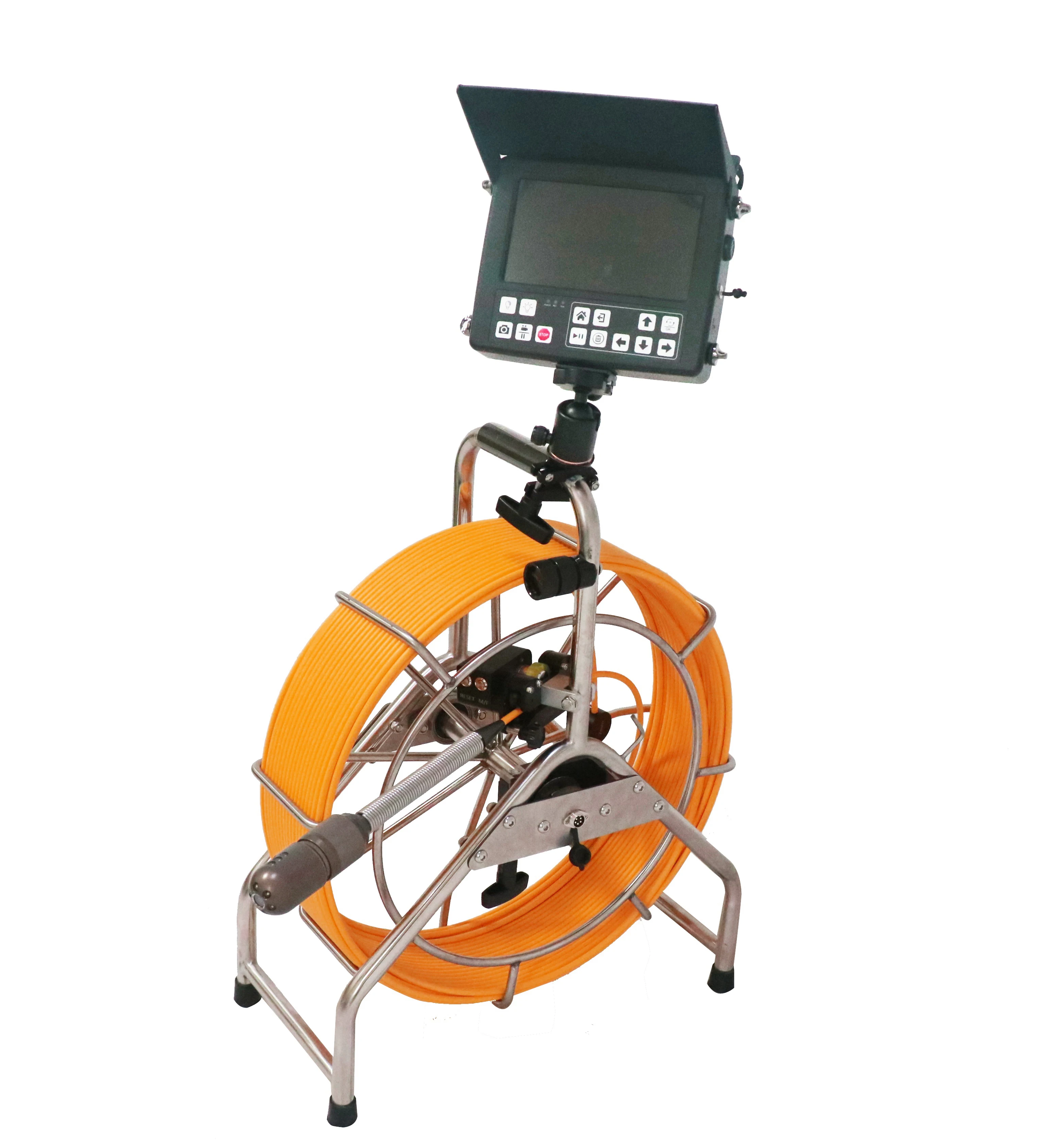 Vicam Rotation Camera Pipe Inspection Camera 60M with HD DVR 16GB Sewer Drain Industrial Endoscope