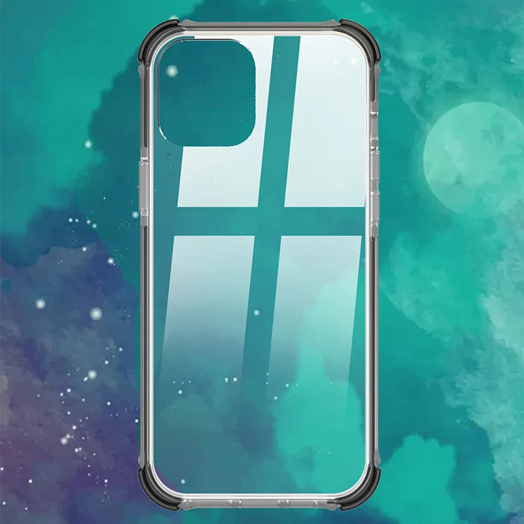 Transparent TPU 4 Corner Reinforced Anti-drop Shockproof Phone Case For iPhone 12 6.7 inch Hard PC Back Cover Case