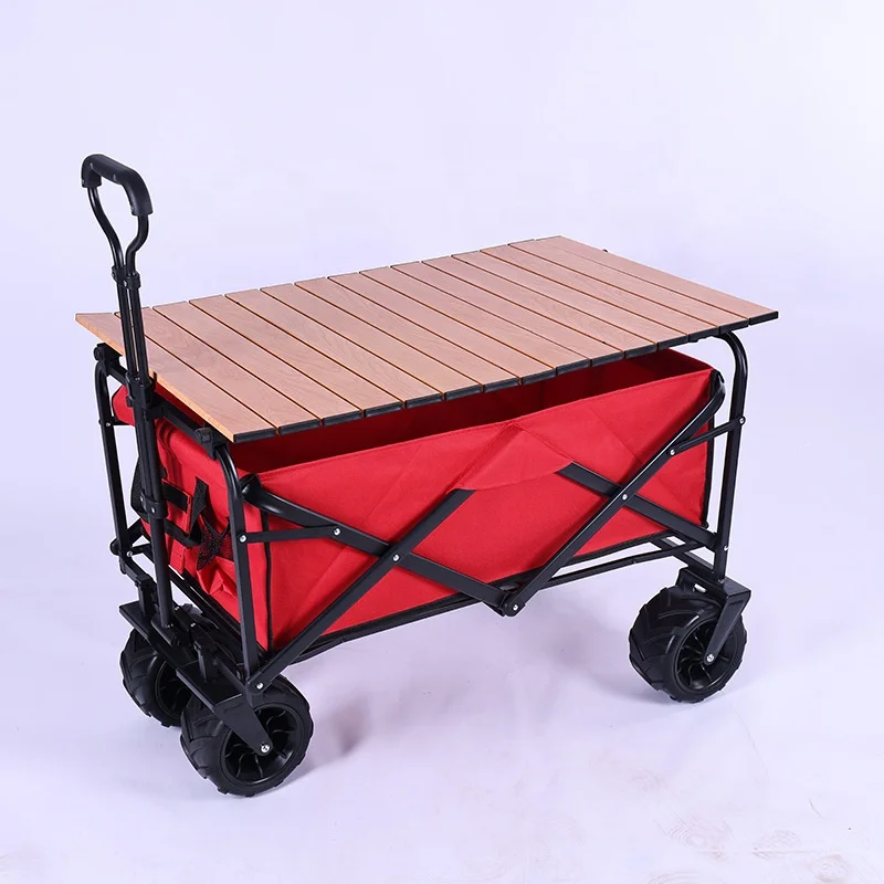 Custom Wholesale Push Pull Collapsible Stroller Cart Camping Outdoor Folding Wagon