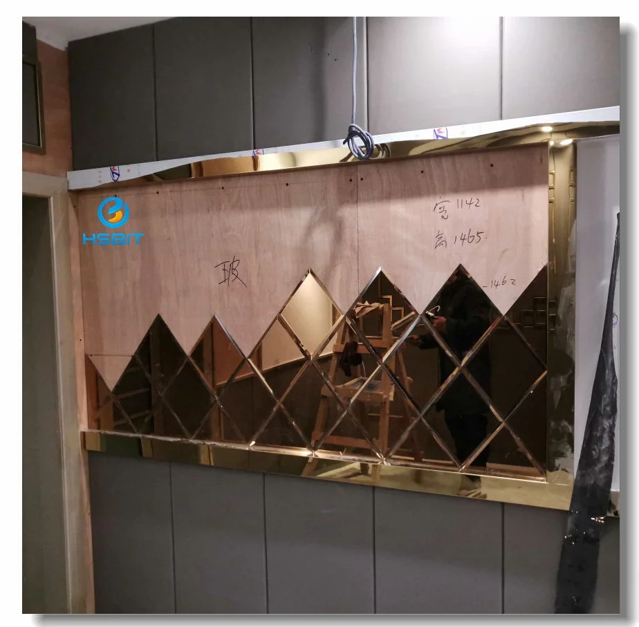 Crystal Glass Mosaic Tile Beveled Adhesive Glass Mirror Mosaic Tile For Decorative Diamond Spell Mirror Wall Mirror