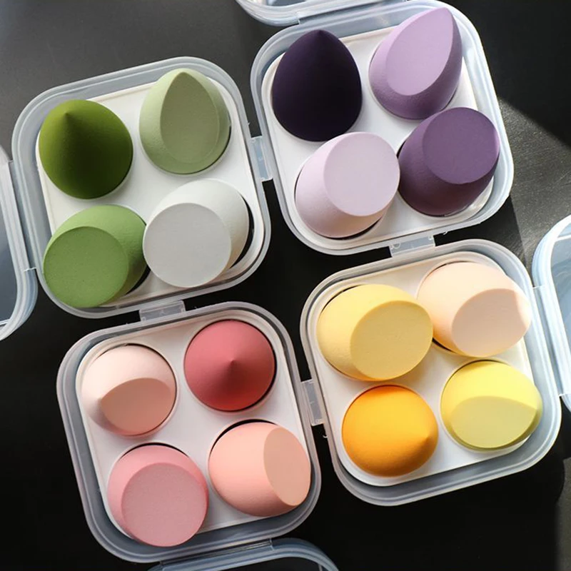 Wholesale  4pcs None Latex Soft Makeup Sponge  Beauty Sponge Set with Egg Box