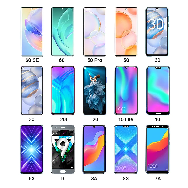 LCD For Honor 6X 7A 8 8X Max Play 9A 9 Lite 9X 9i 10 20 Pro 30 50 SE 60 Touch Screen Display Mobile Phone LCDs