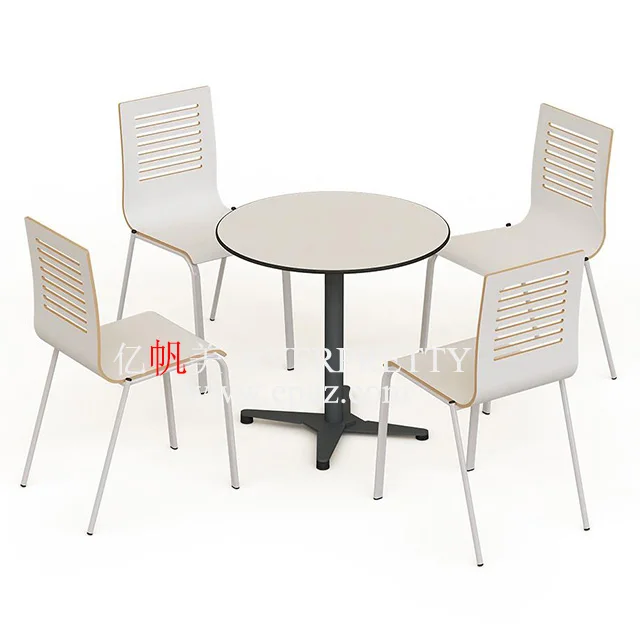 High Quality Office Furniture Conference Room Furniture Wood Modern Top Metal Frame Round Table and Chairs